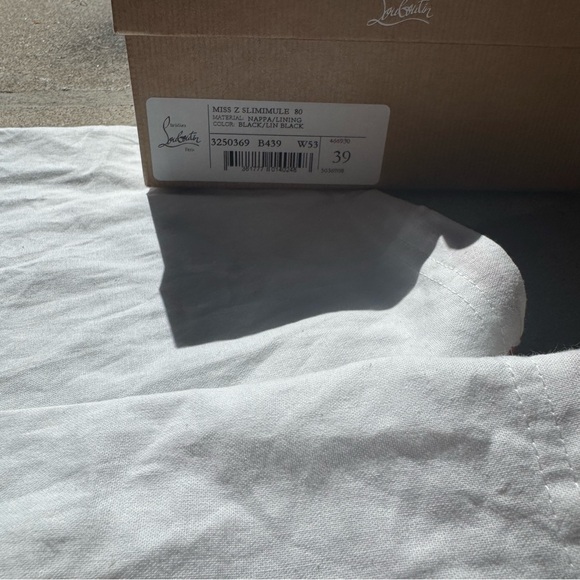 Elegant Christian Louboutin Miss Z Black Slimule Heels - Picture 6 of 8